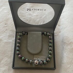 Majorica Pearl Necklace 8mm in Gray Lyra